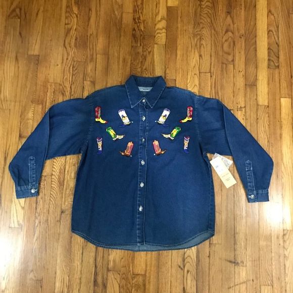 VINTAGE inspired NWT Cowgirl/Cowboy Button Down - Picture 5 of 7